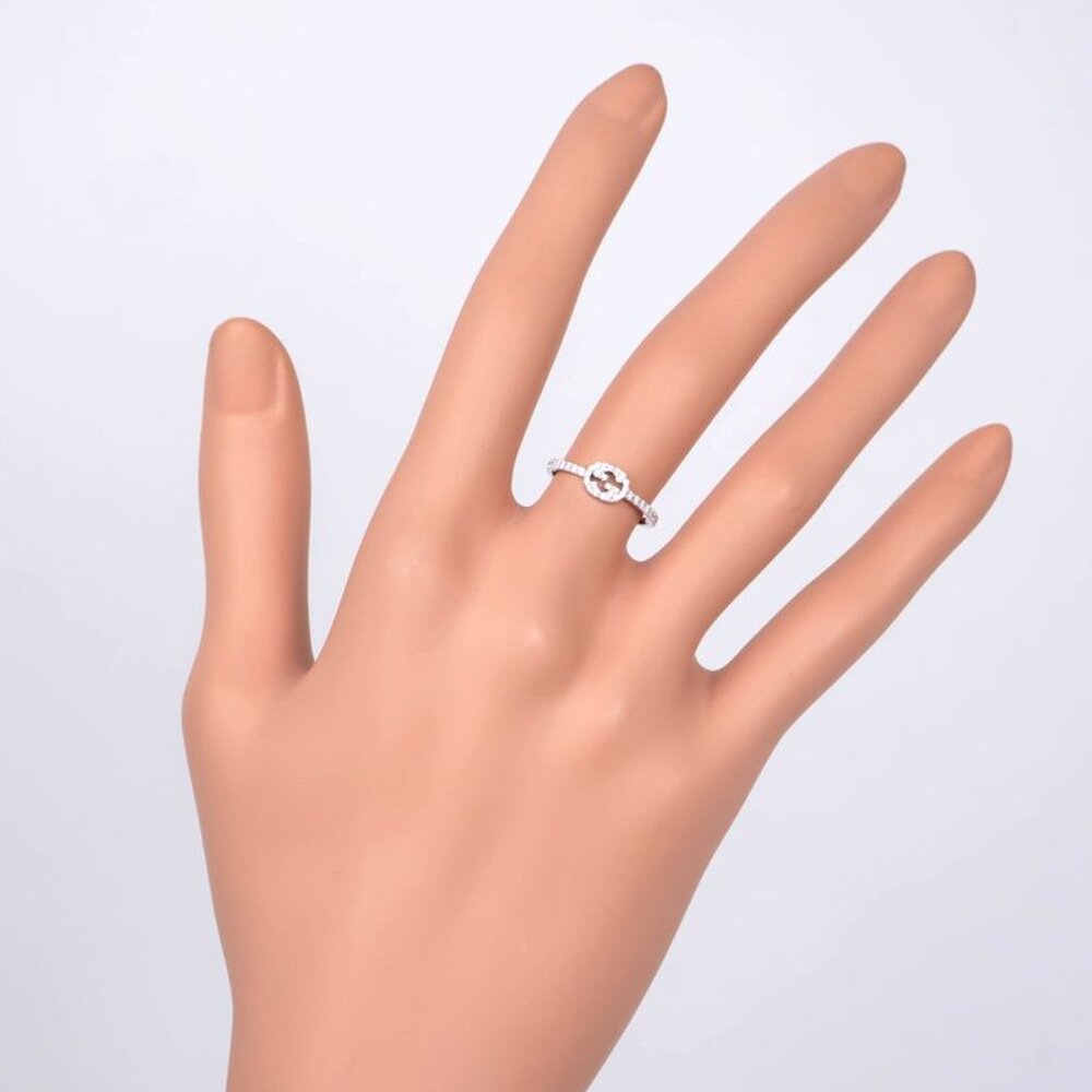 Gucci Interlocking GG Ring No 9 750 WG Full Eternity Diamond - Picture 9 of 10